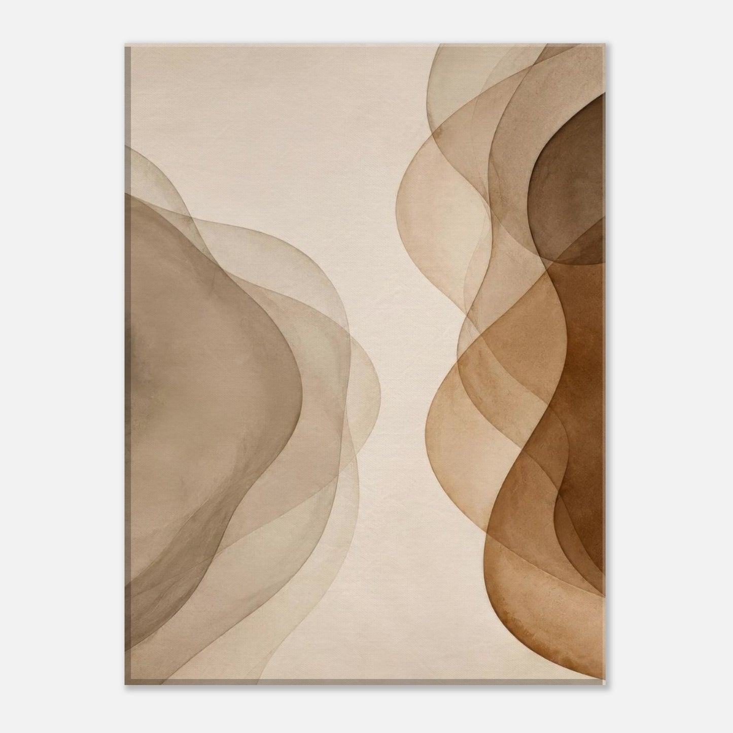 Side view of Misty Veil abstract canvas showing 4 cm gallery wrapped edge