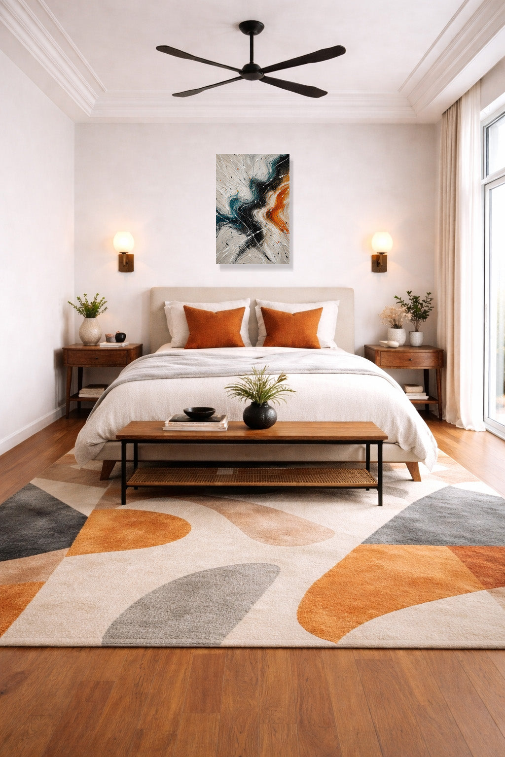 Modern neutral wall art poster in minimalist home interior clean aesthetic decor