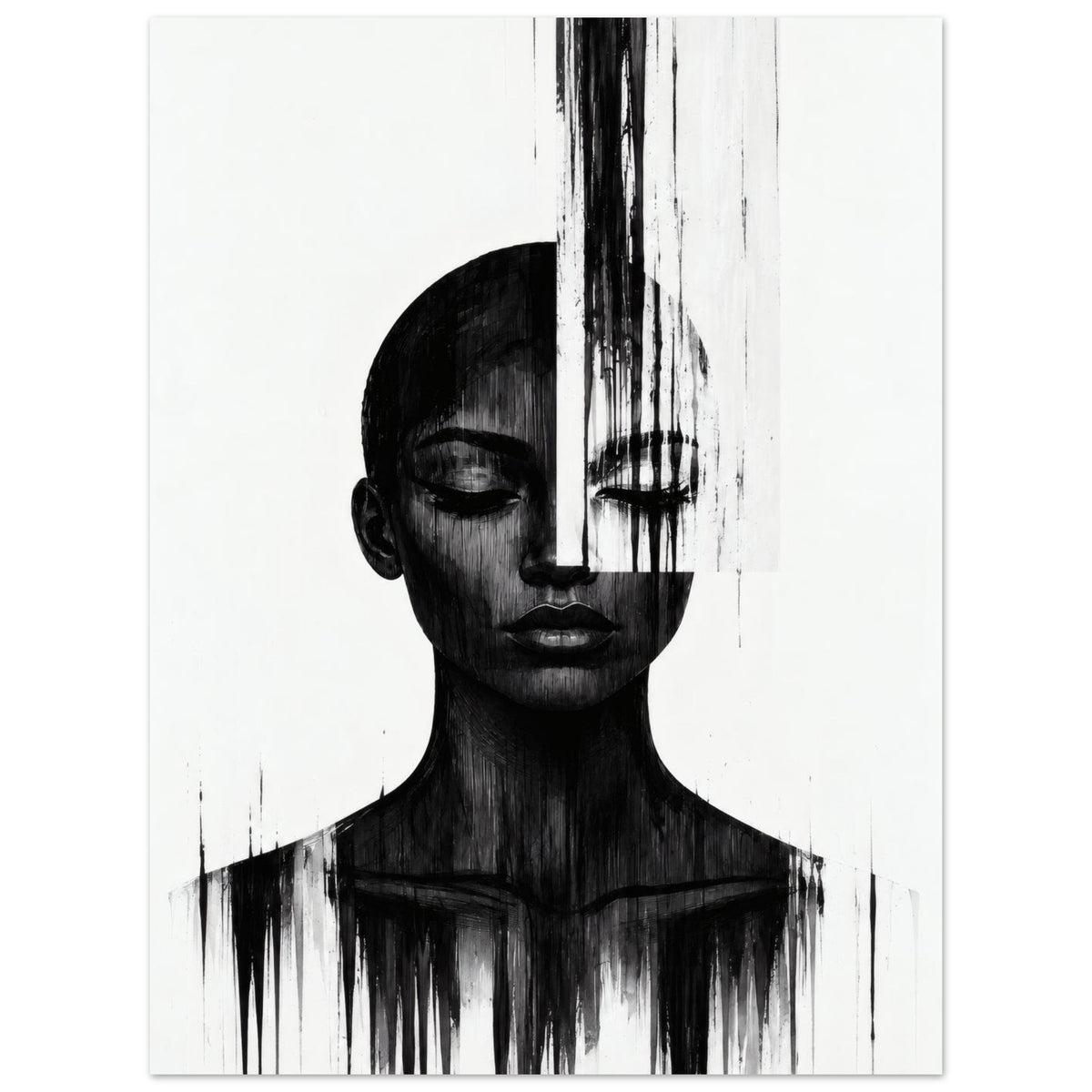 Close-up of the Molten Silhouette portrait poster print