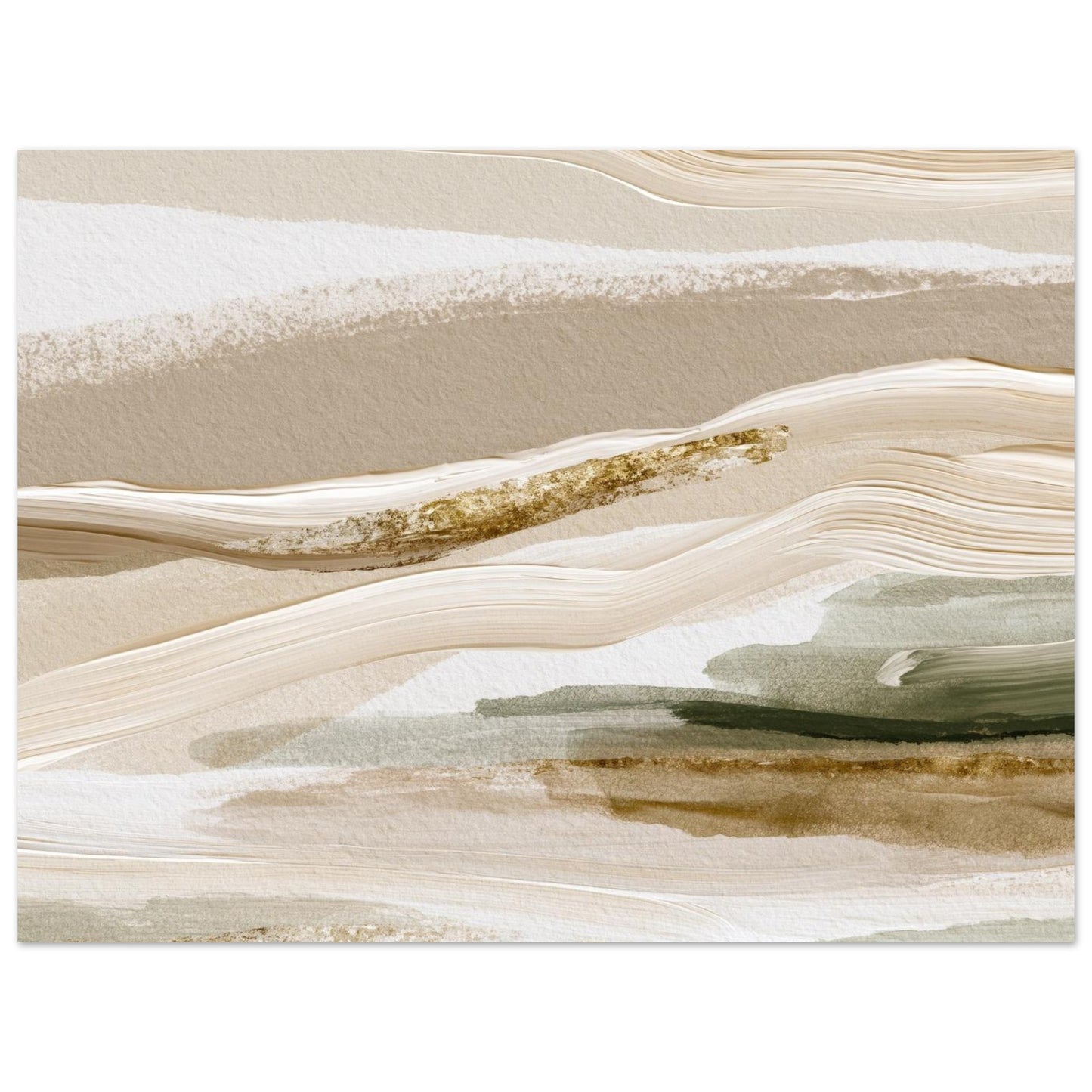 Modern neutral abstract landscape artwork with calming earth tones and organic textures.