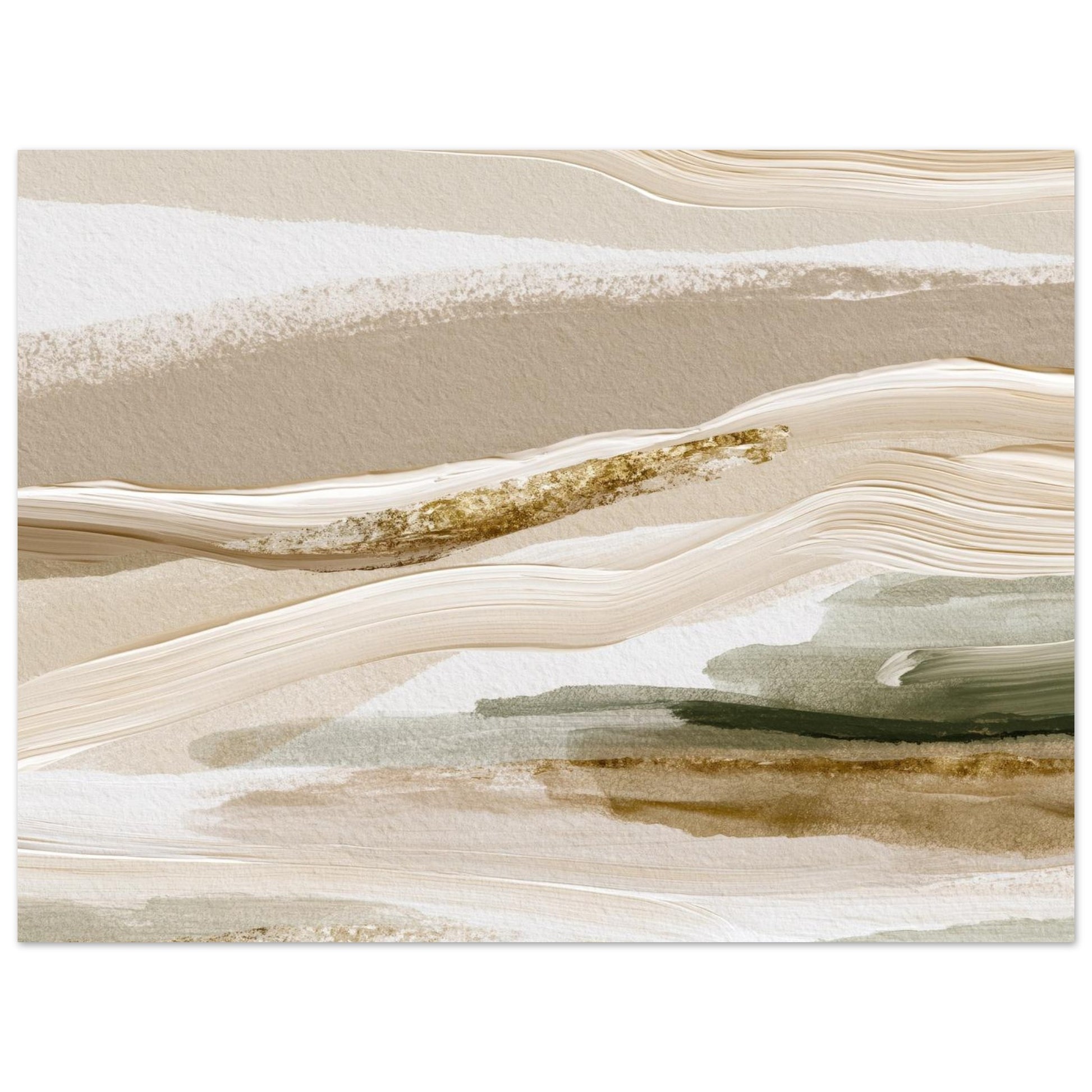 Modern neutral abstract landscape artwork with calming earth tones and organic textures.
