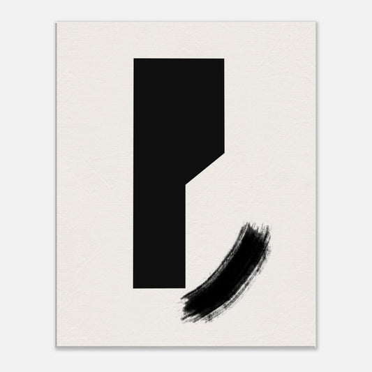 Soft Arch minimalist Japandi canvas wall art in black and white, 60x75 cm