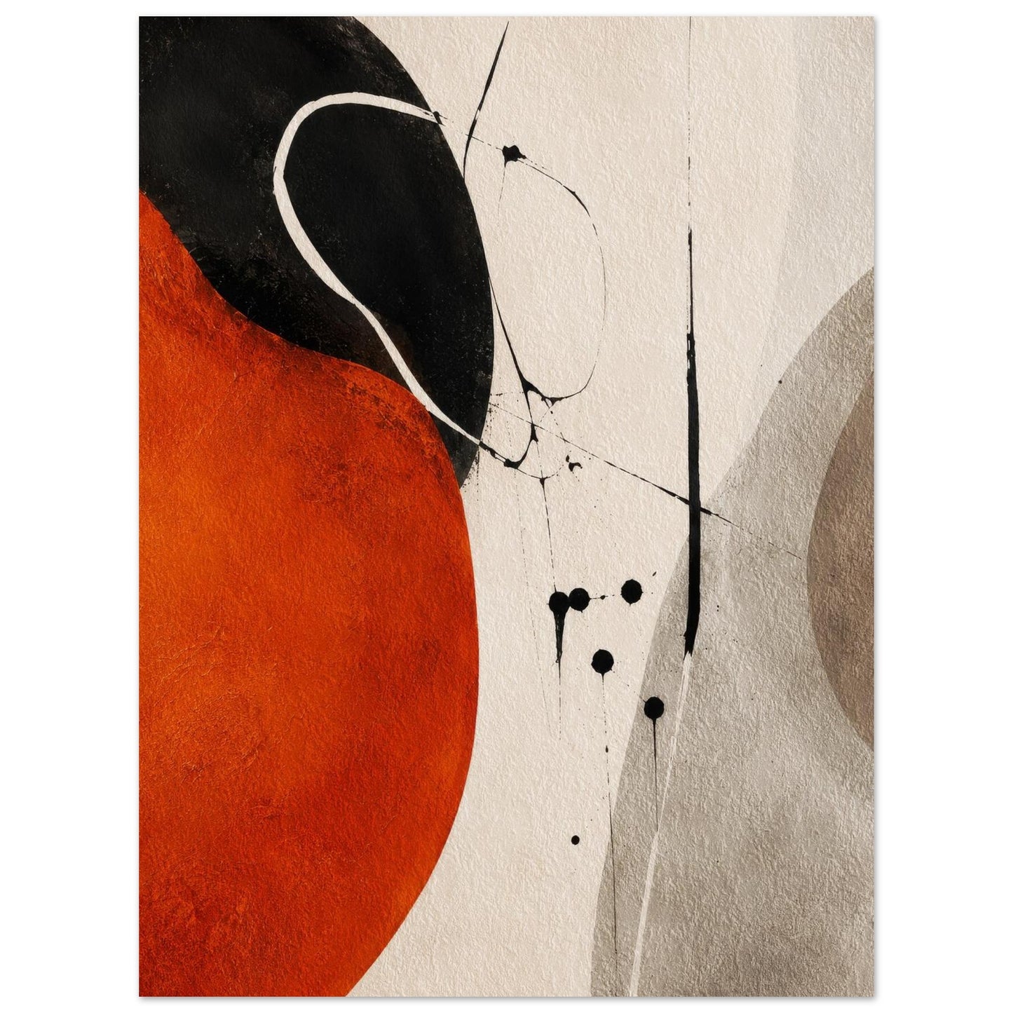 Full composition of the Organic Contrast abstract art poster