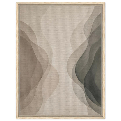 Organic neutral abstract canvas art in beige taupe and charcoal tones
