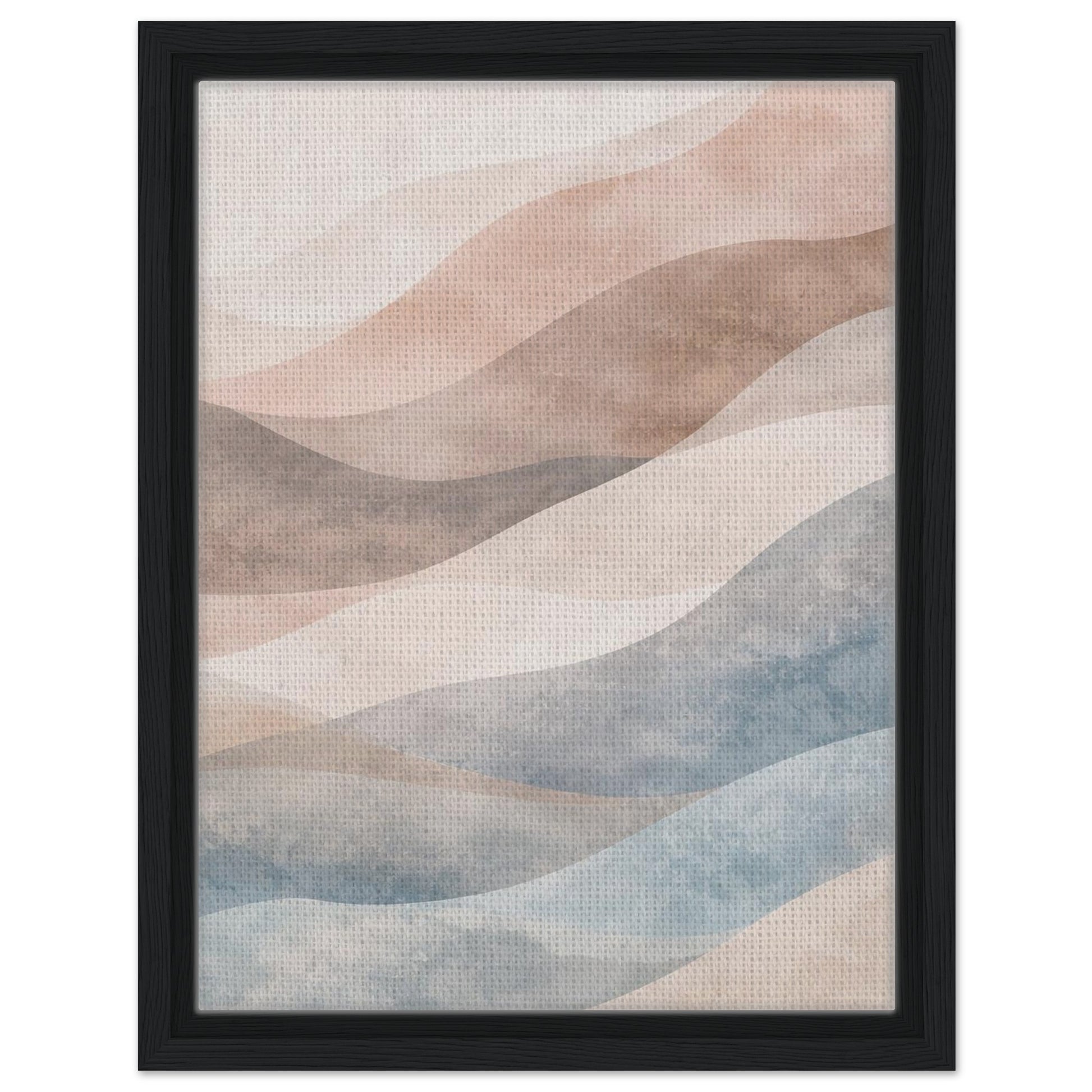 Pastel abstract canvas wall art with black floating frame