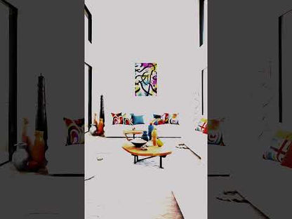 Color Frequency – Tableau Abstrait Moderne avec Cadre