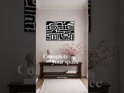 Abstract Lines – Minimalist Black & White Framed Wall Art