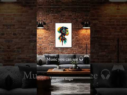 Cyber Woman – Tableau Abstrait Moderne avec Cadre