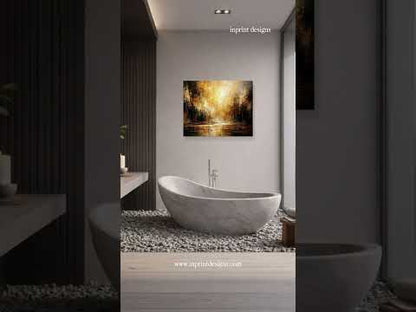 Amber Stillness – modernes abstraktes Leinwandbild