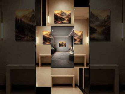 Silent Horizon – paysage de montagne cinématographique sur toile