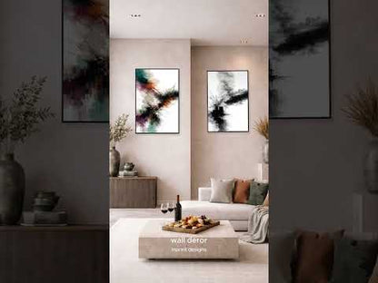 Fractured Stillness – Monochrome Abstract Framed Wall Art