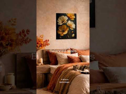 Golden Bloom – modernes elegantes florales Leinwandbild