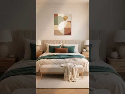 Abstract Geometry – modernes abstraktes Leinwandbild mit neutralen Formen