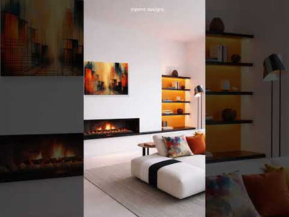 Urban Glow – modernes abstraktes Sonnenuntergangs-Leinwandbild