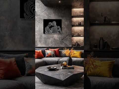 Silent Motion – modernes schwarzes abstraktes Leinwandbild