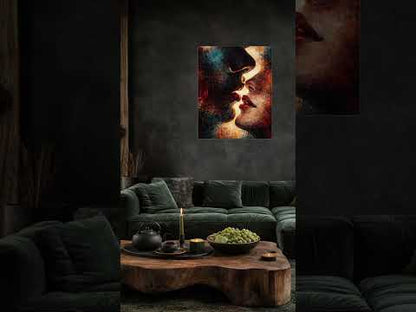 Between Shadow & Gold – abstraktes Porträt Leinwandbild