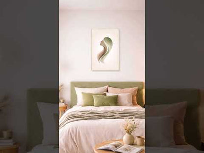 Gentle Contours – Minimalistische Linien Wandbild mit Rahmen