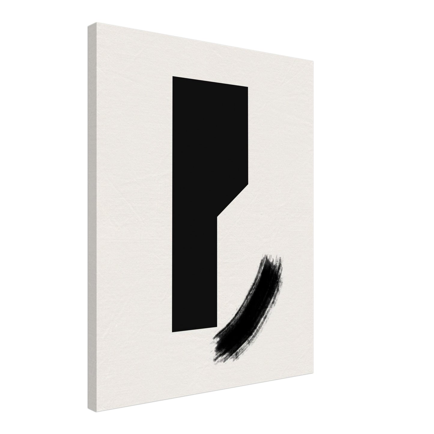 Canvas seen at an angle, showing the 4 cm deep wooden stretcher frame and the printed wrapped edge