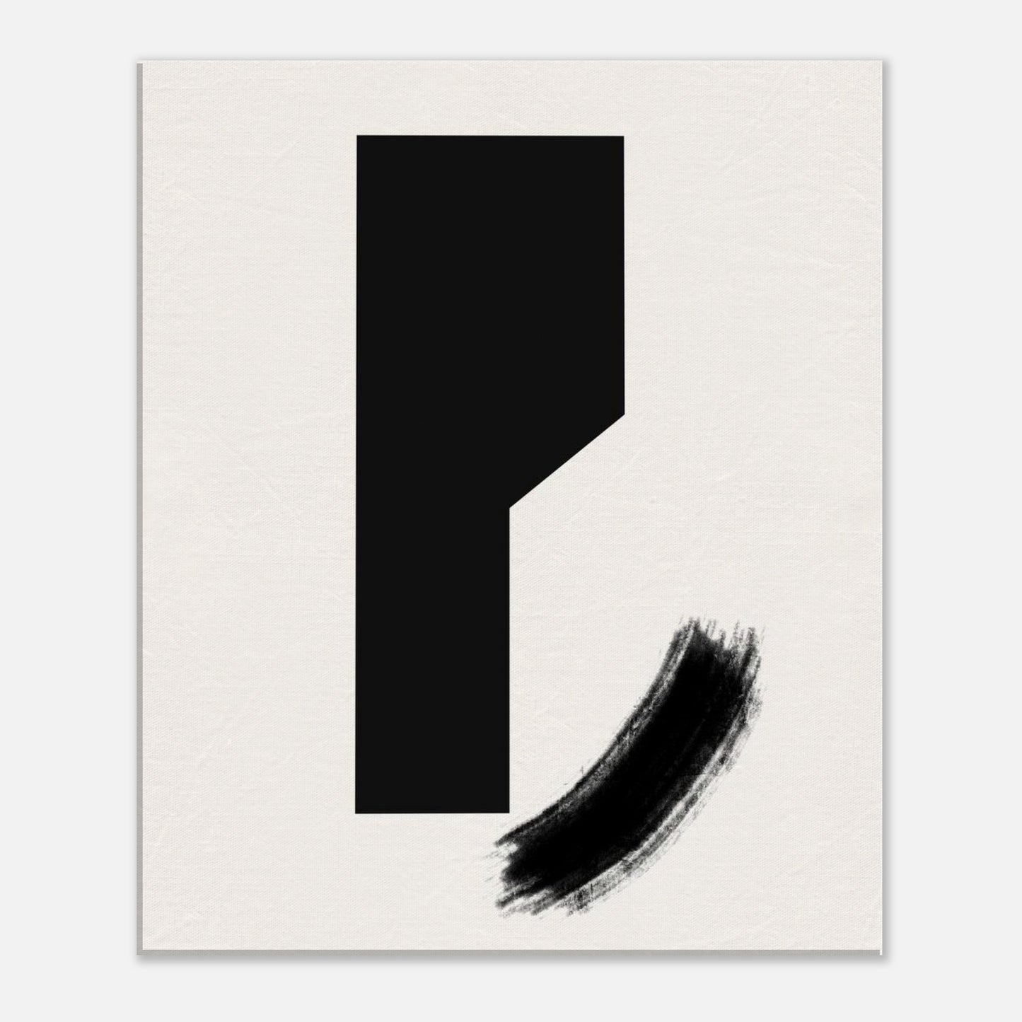 Detail of the crisp edge and the notch cut into the black form