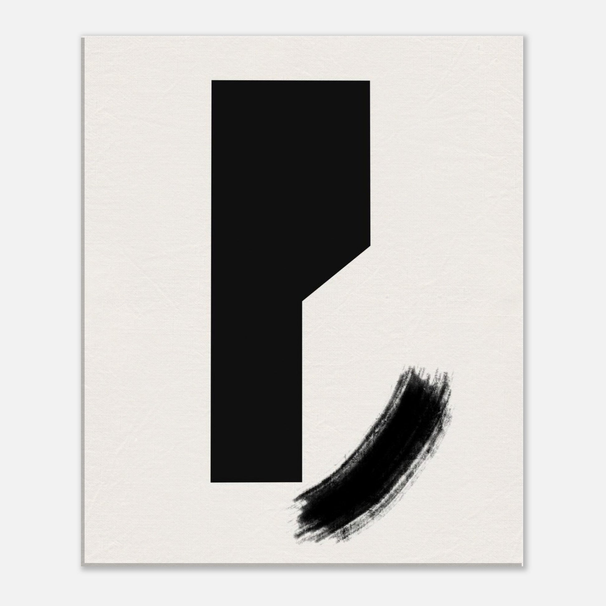 Detail of the crisp edge and the notch cut into the black form