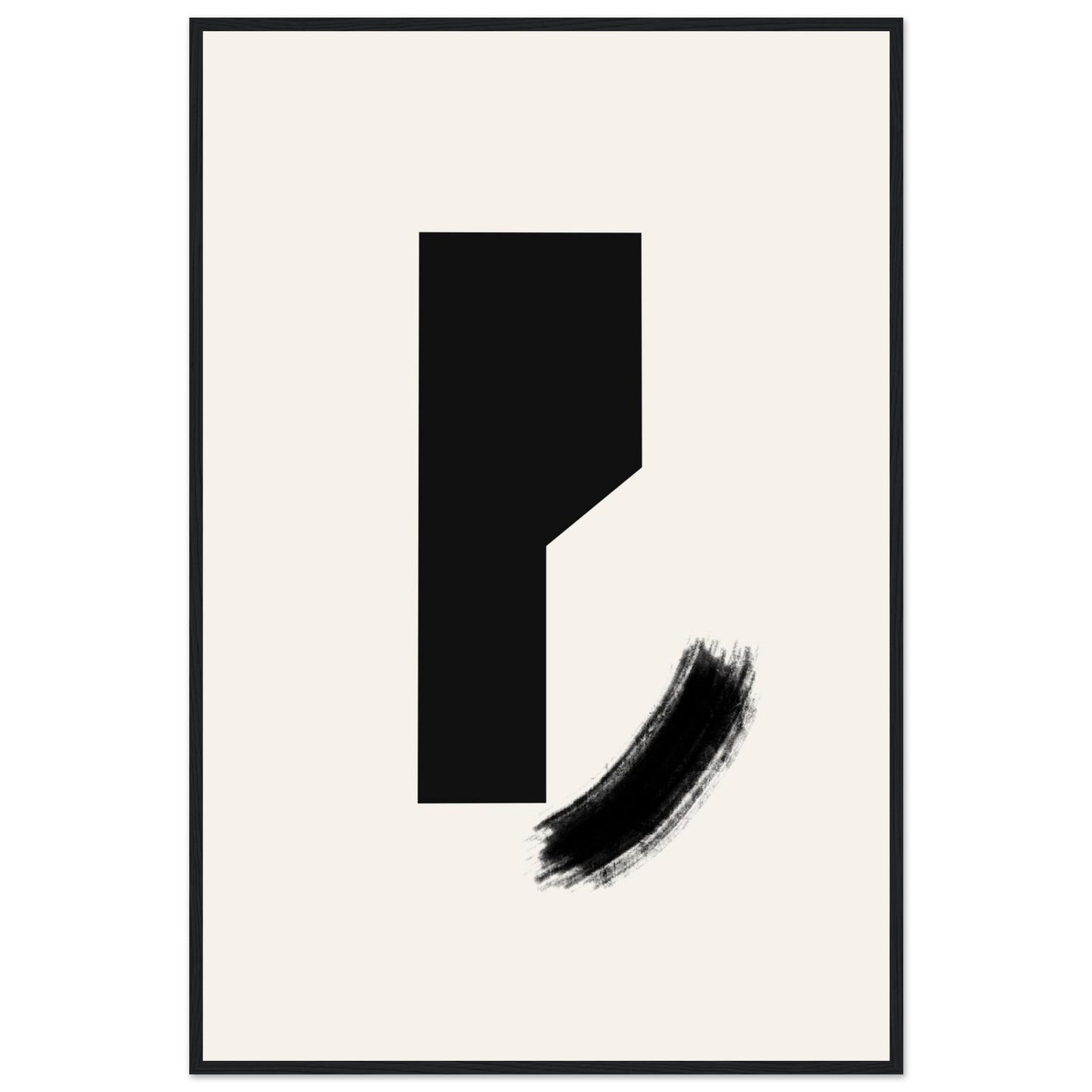 The composition in a black wooden frame