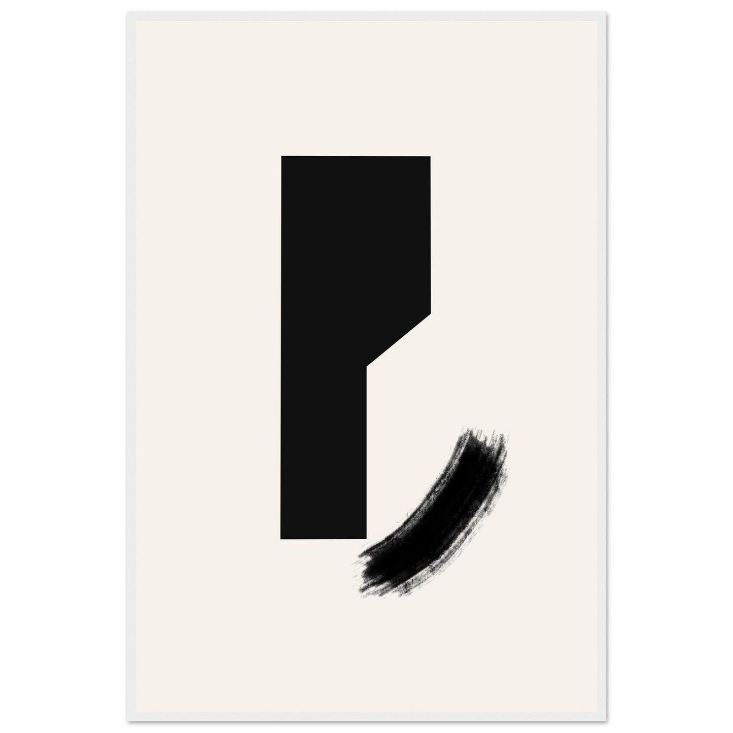 The composition in a white wooden frame