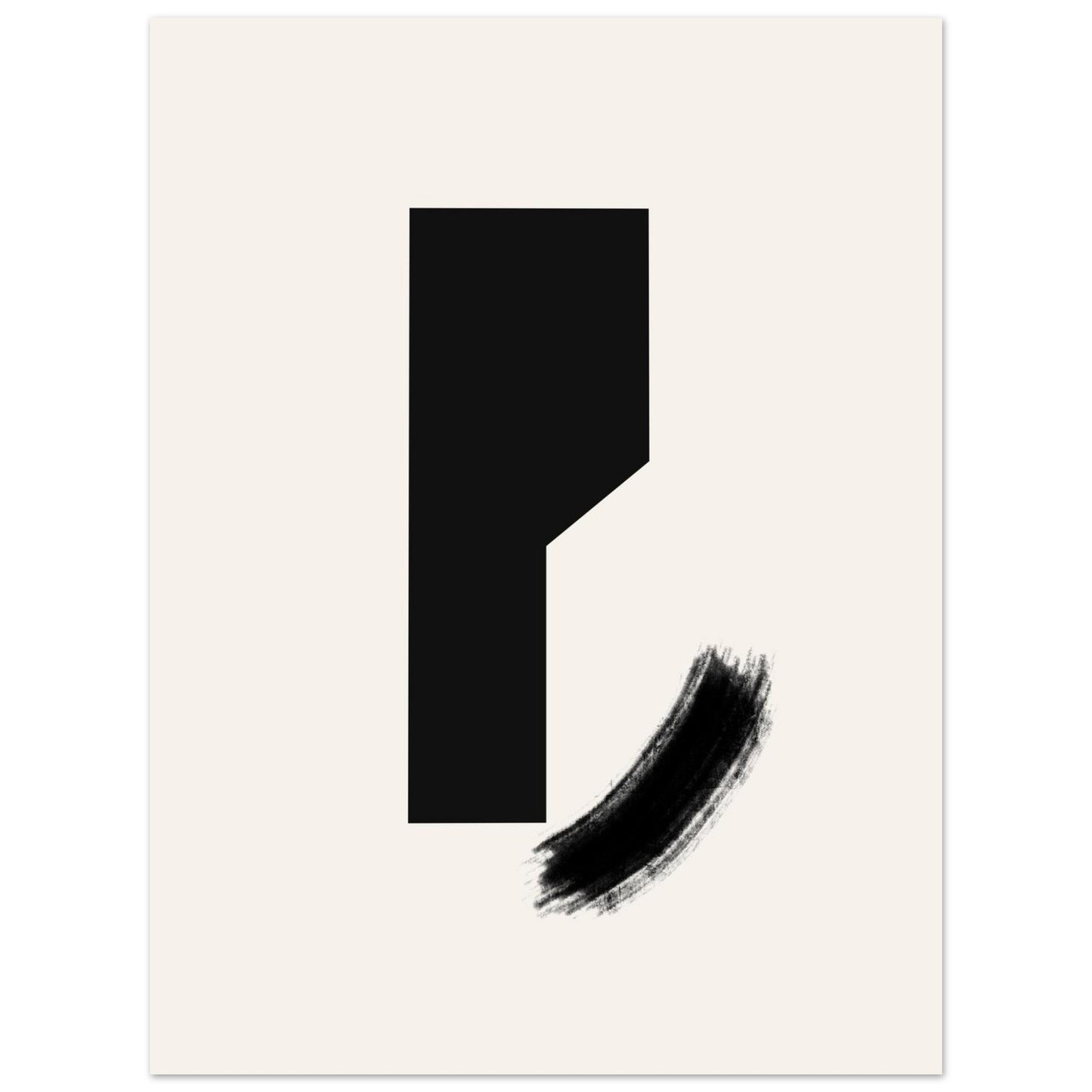 Detail of the crisp edge and the notch cut into the black form