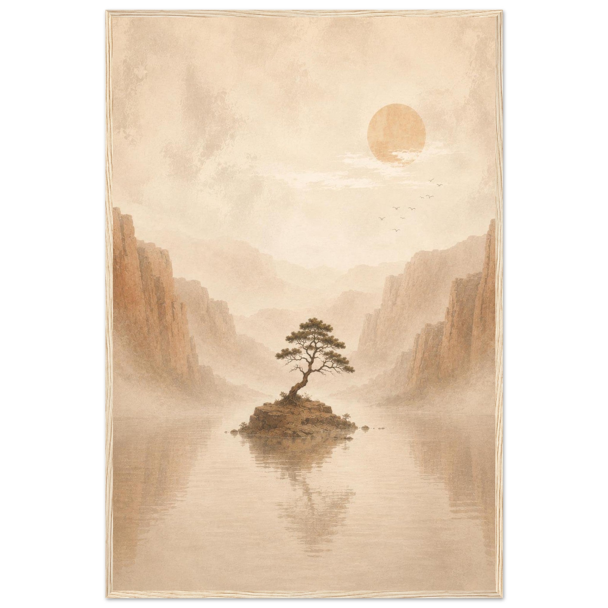 Silent Canyon – Japandi Landscape Framed Wall Art | Inprint