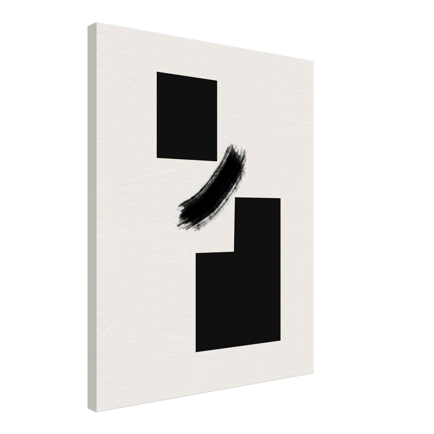 Canvas seen at an angle, showing the 4 cm deep wooden stretcher frame and the printed wrapped edge