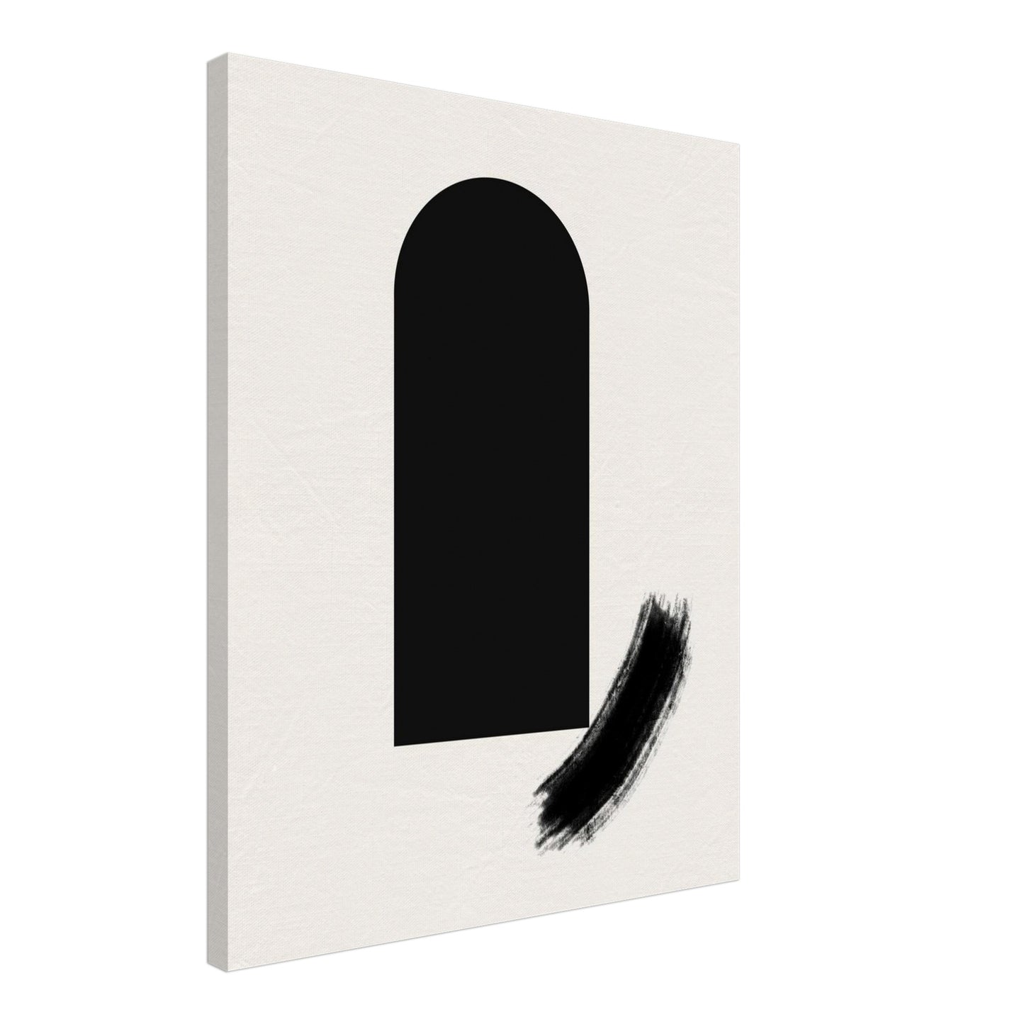 Canvas seen at an angle, showing the 4 cm deep wooden stretcher frame and the printed wrapped edge