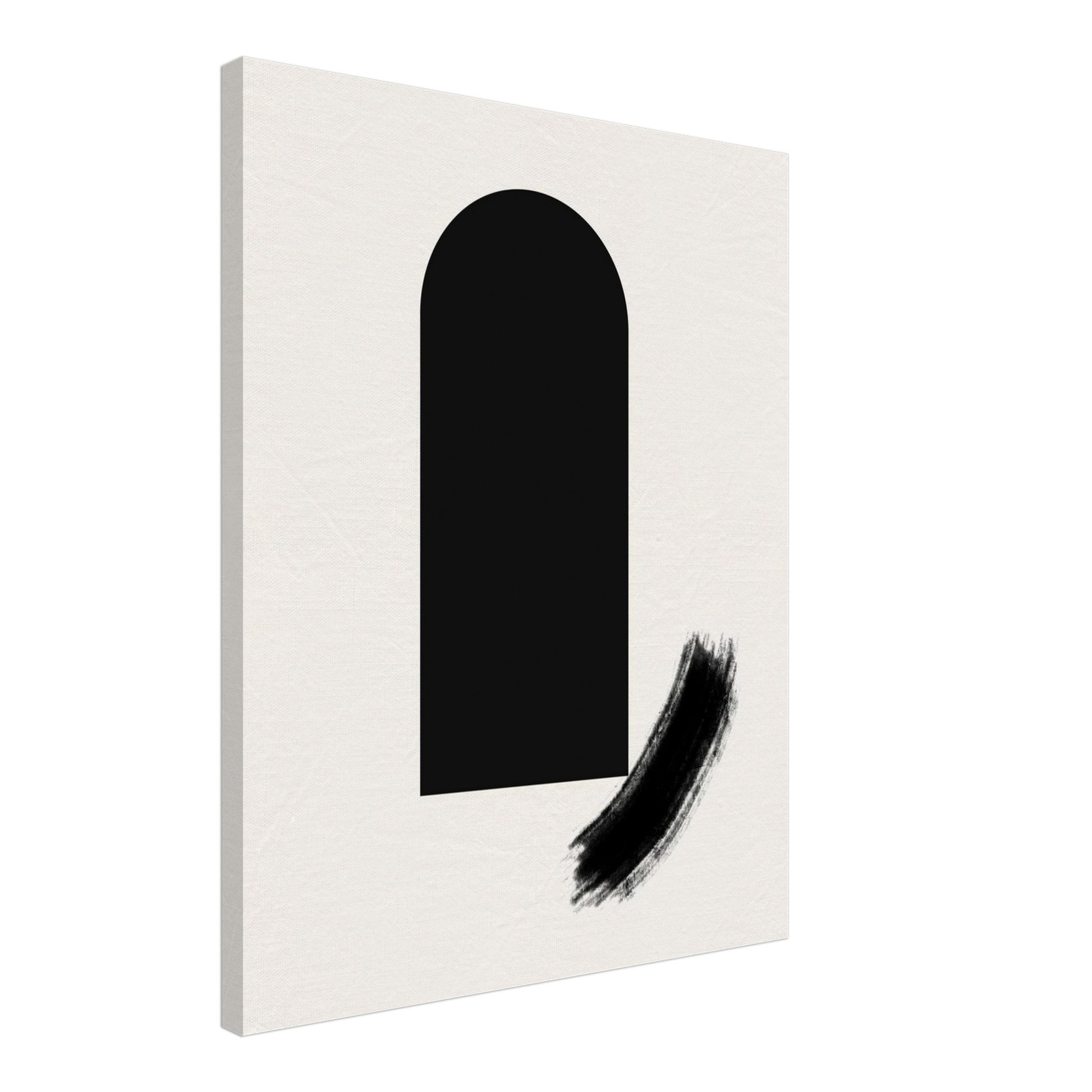 Canvas seen at an angle, showing the 4 cm deep wooden stretcher frame and the printed wrapped edge