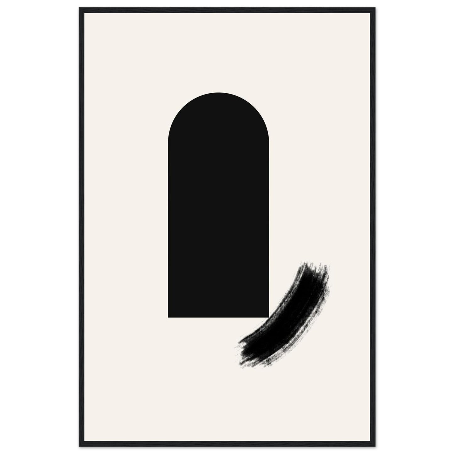 The composition in a black wooden frame