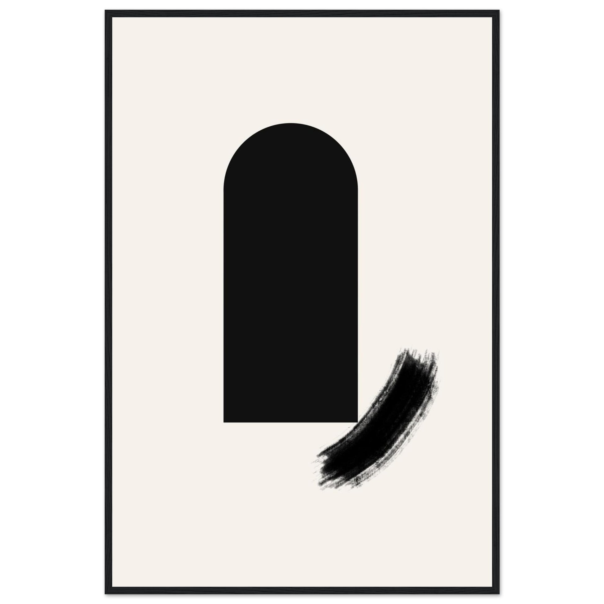 The composition in a black wooden frame