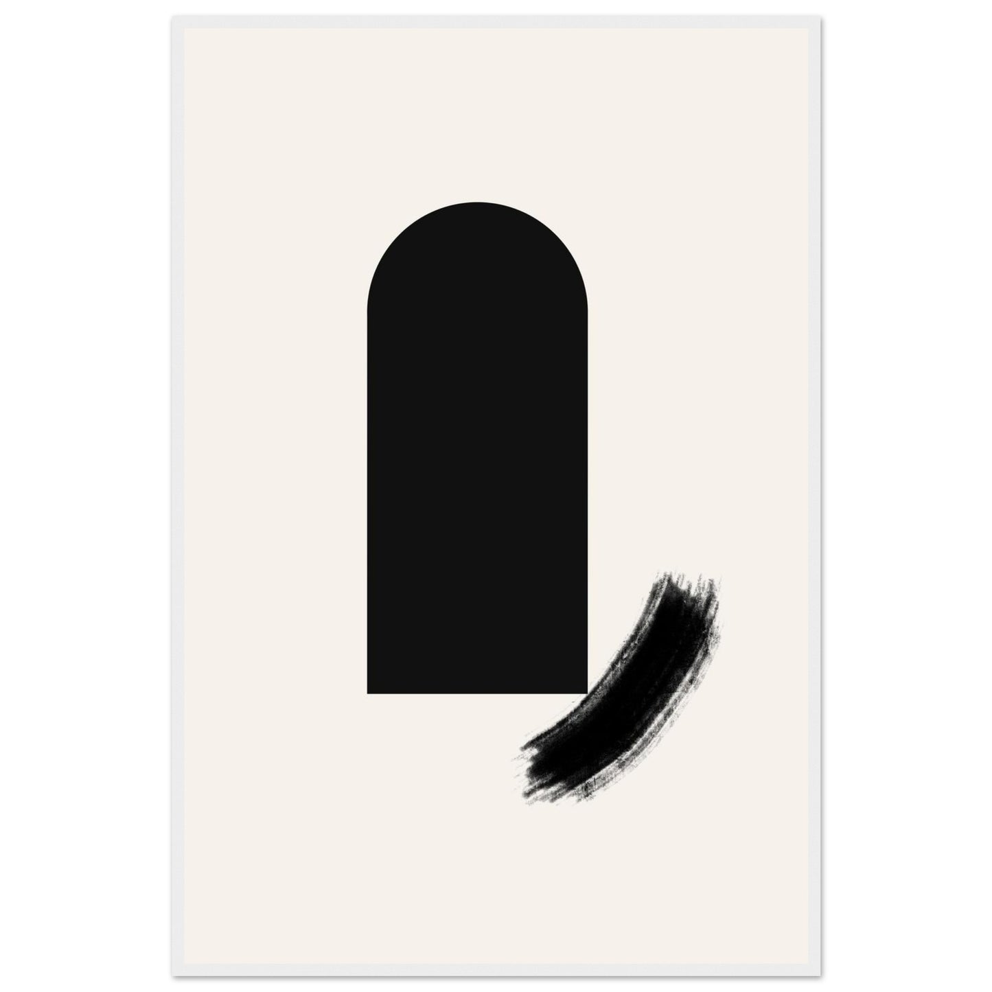 The composition in a white wooden frame