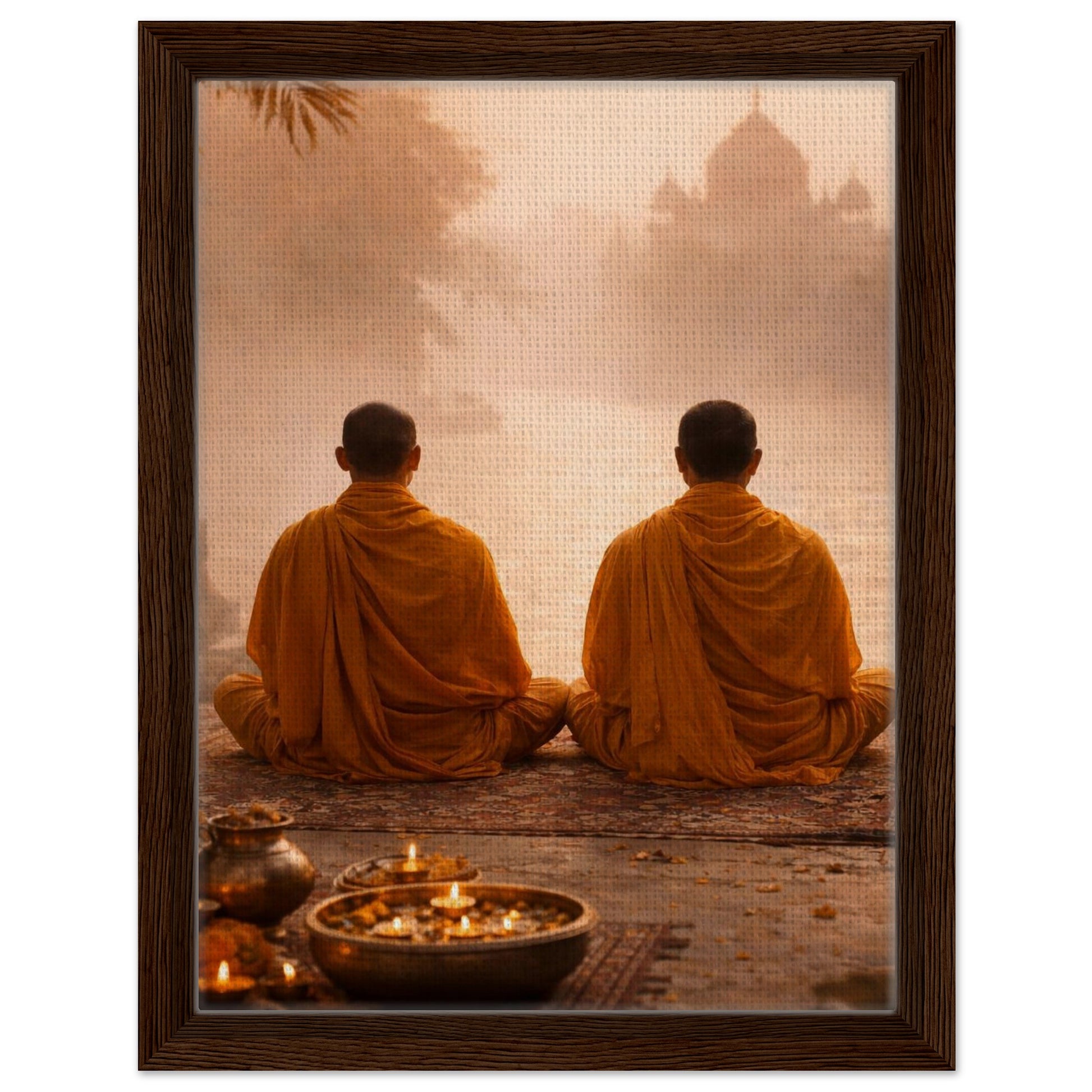 Spiritual meditation wall art on textured canvas