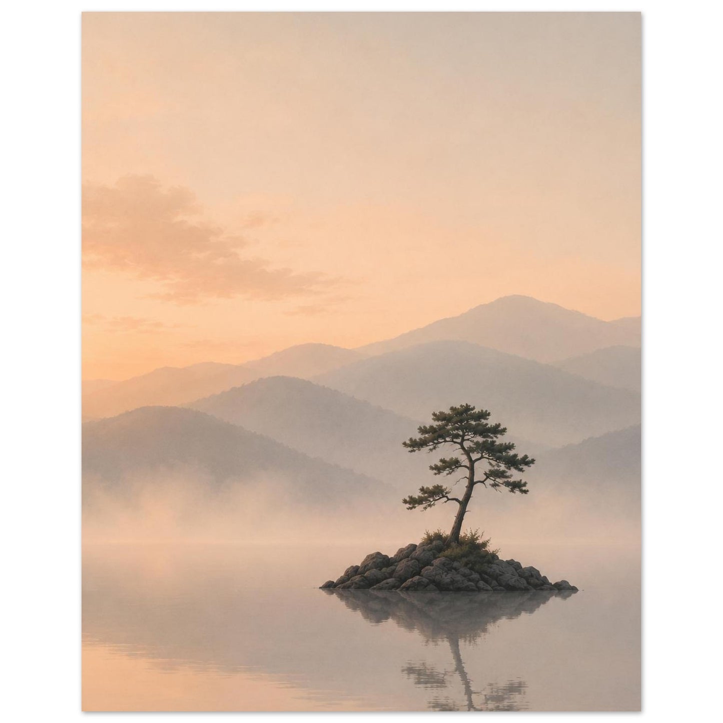 Still Waters minimalist landscape poster