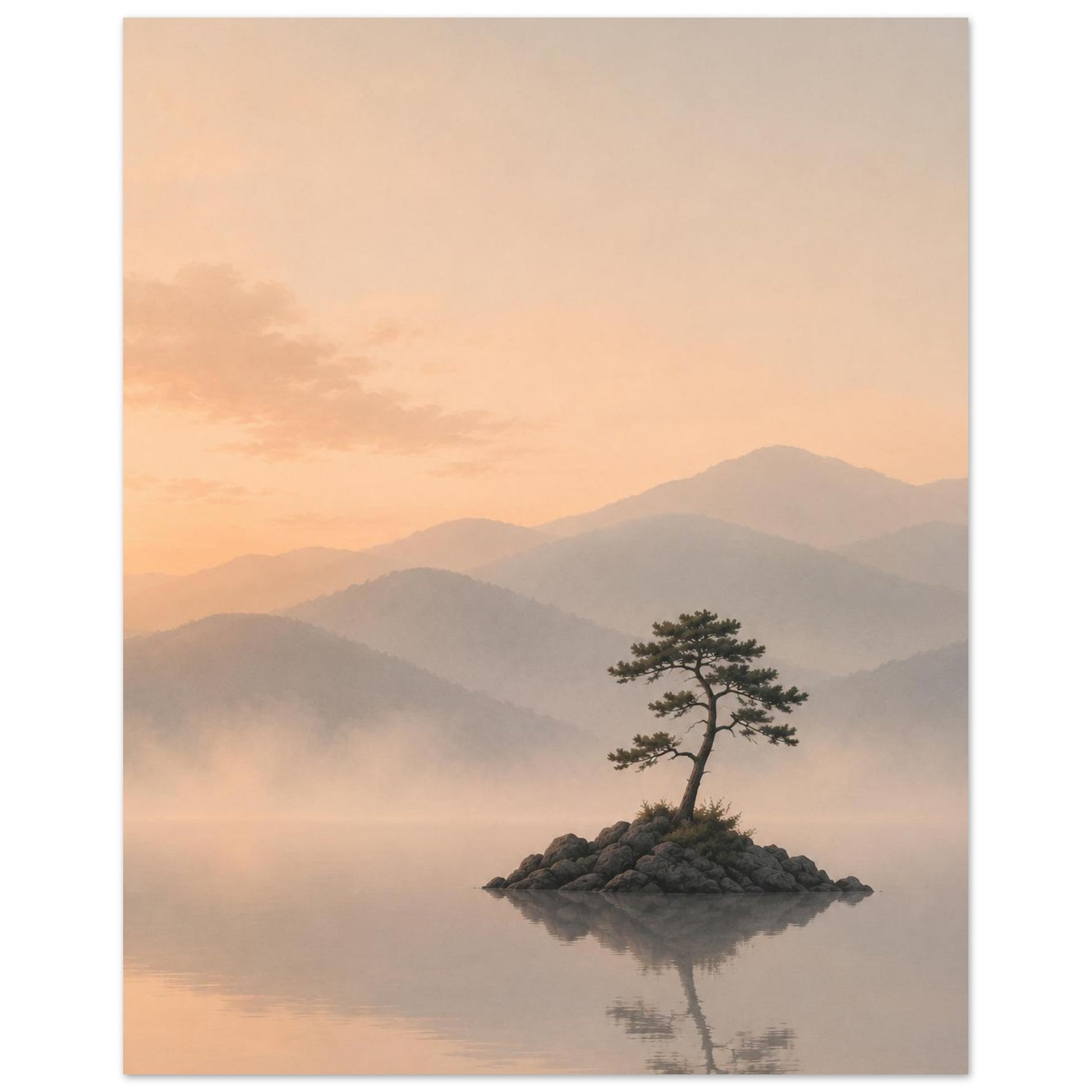 Still Waters minimalist landscape poster
