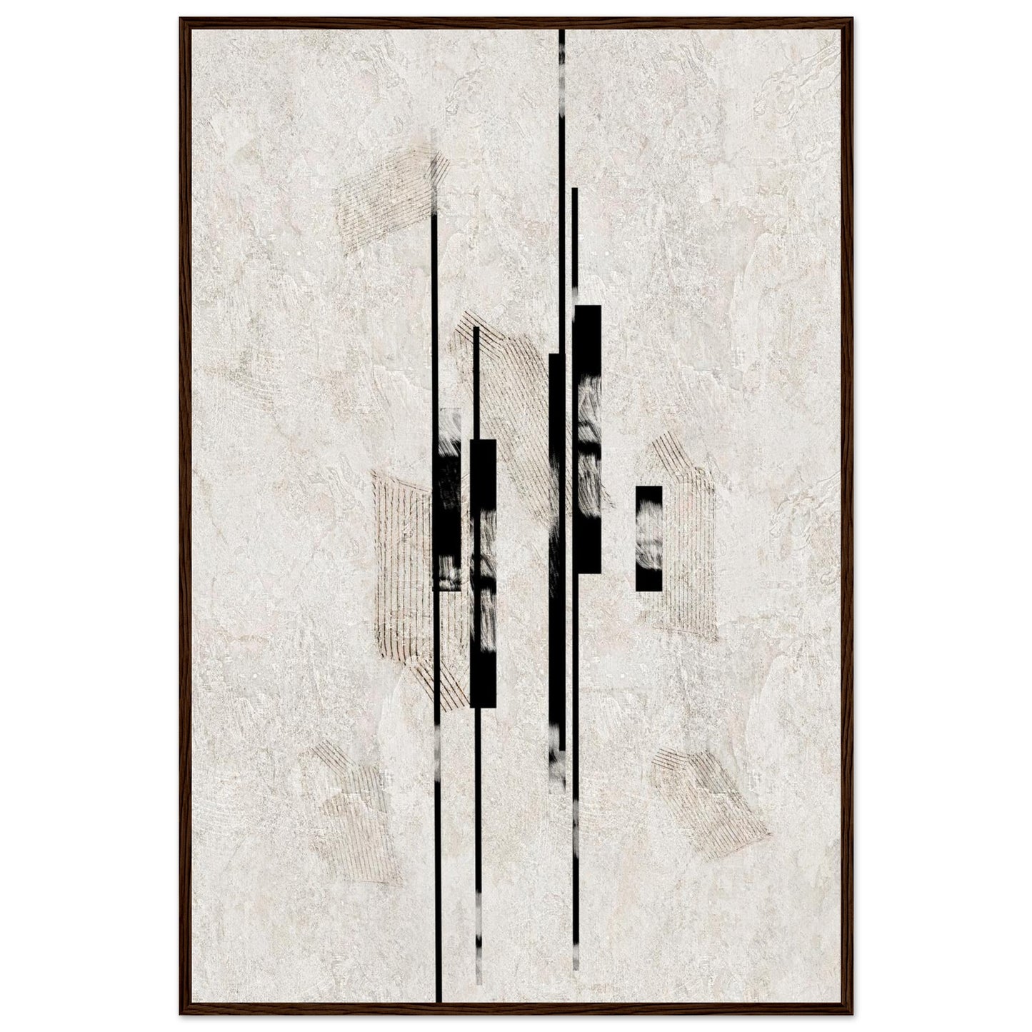 Sumi Stone framed print in a black frame showing the monochrome ink composition