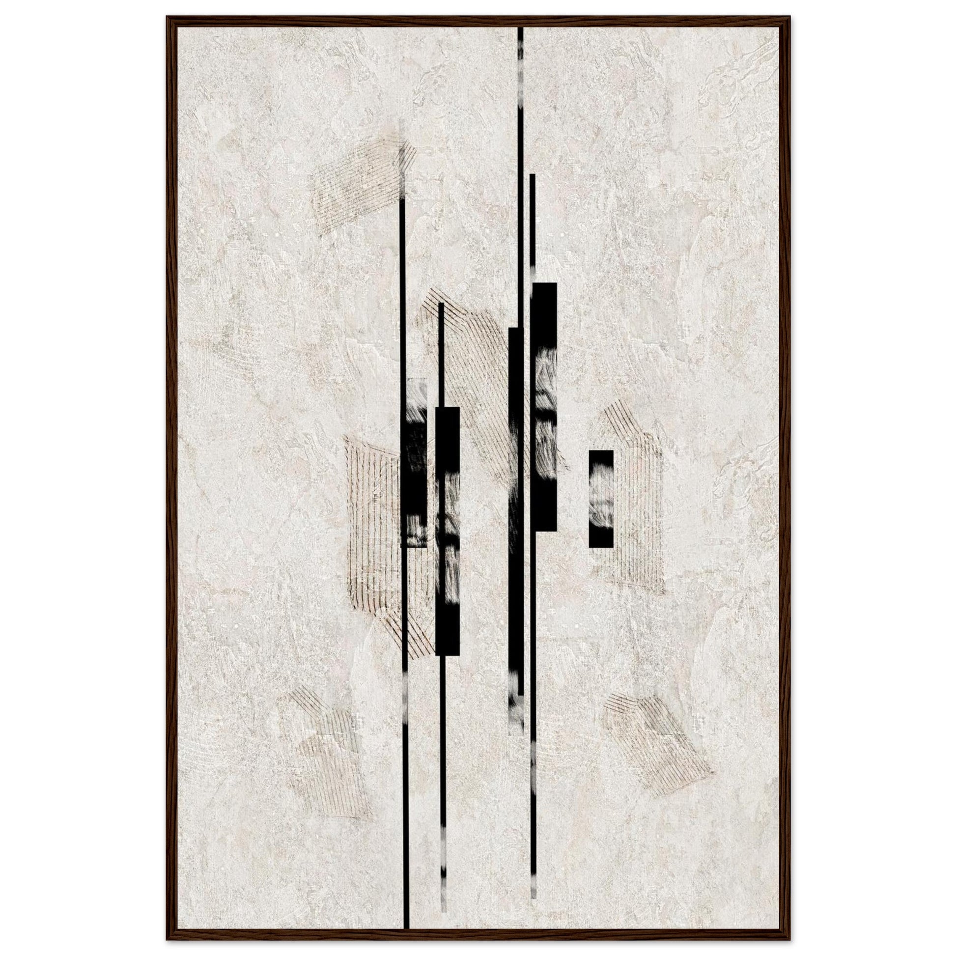 Sumi Stone framed print in a black frame showing the monochrome ink composition