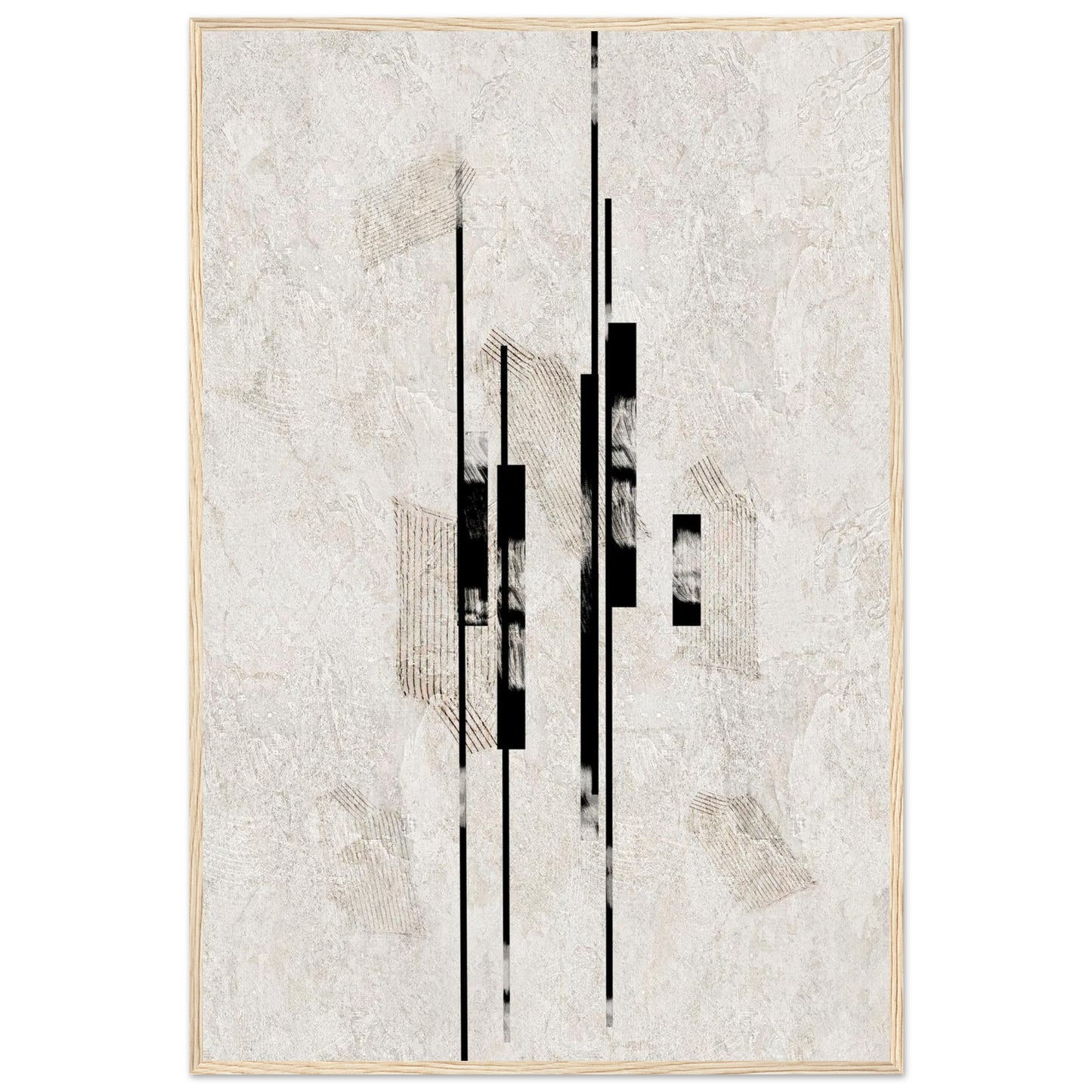 Sumi Stone framed print in a natural wood frame