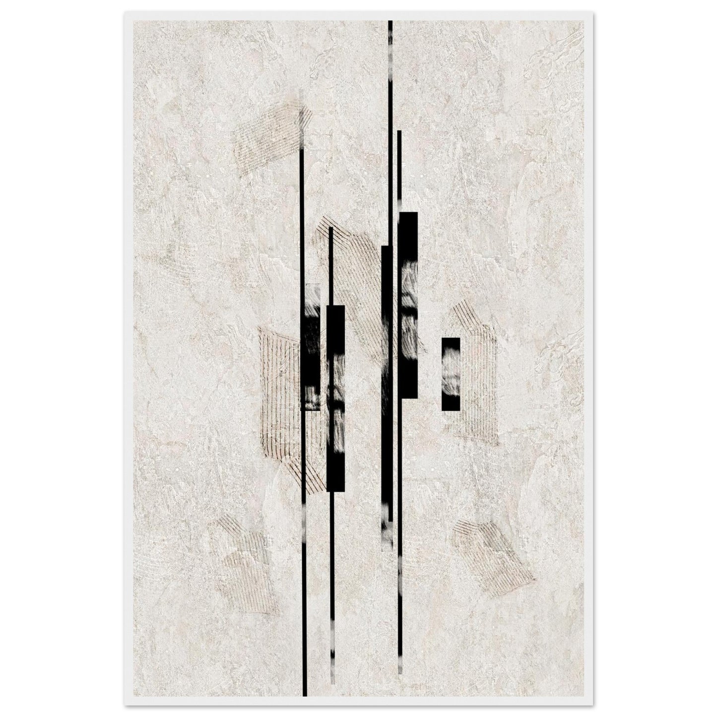 Sumi Stone framed print in a white wooden frame
