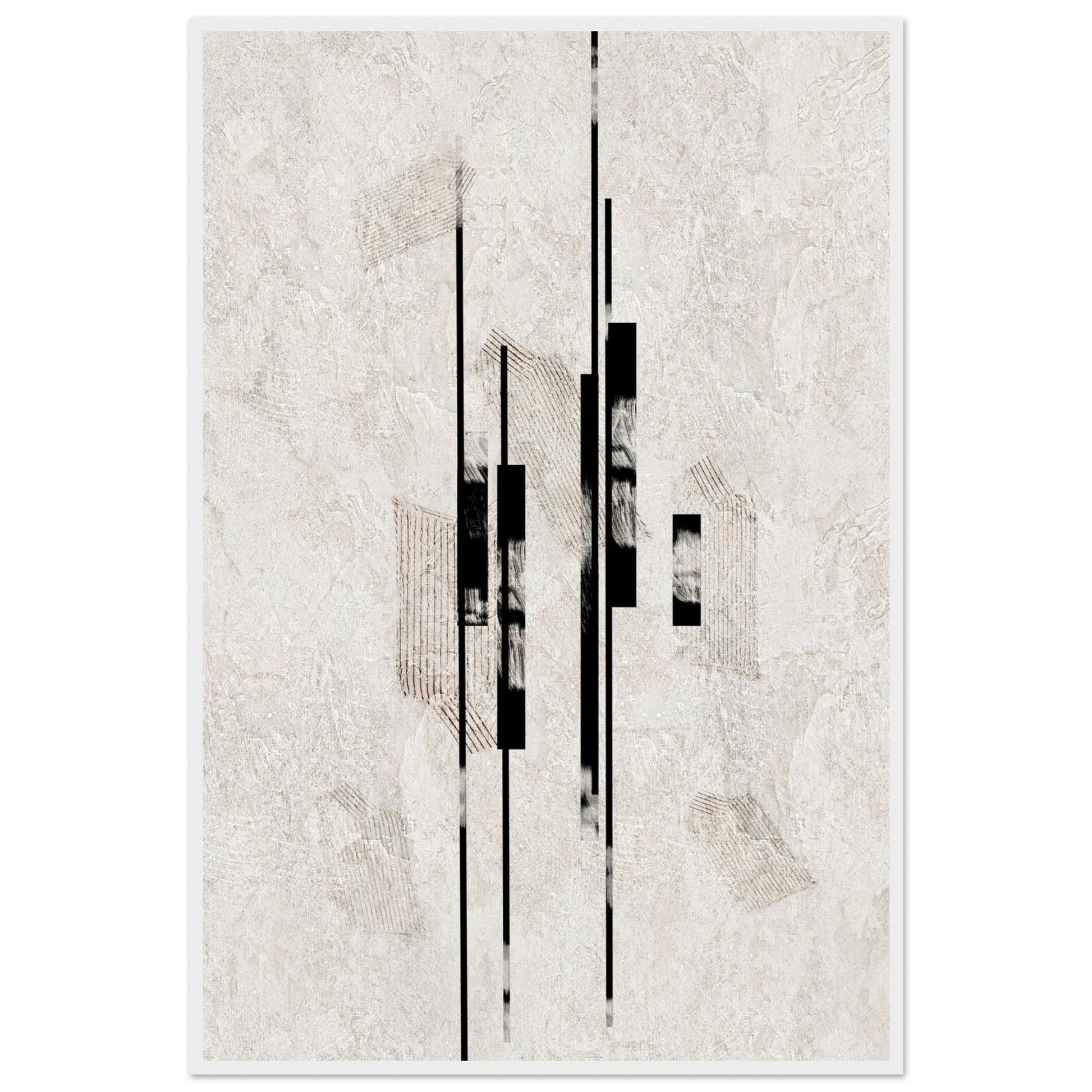 Sumi Stone framed print in a white wooden frame