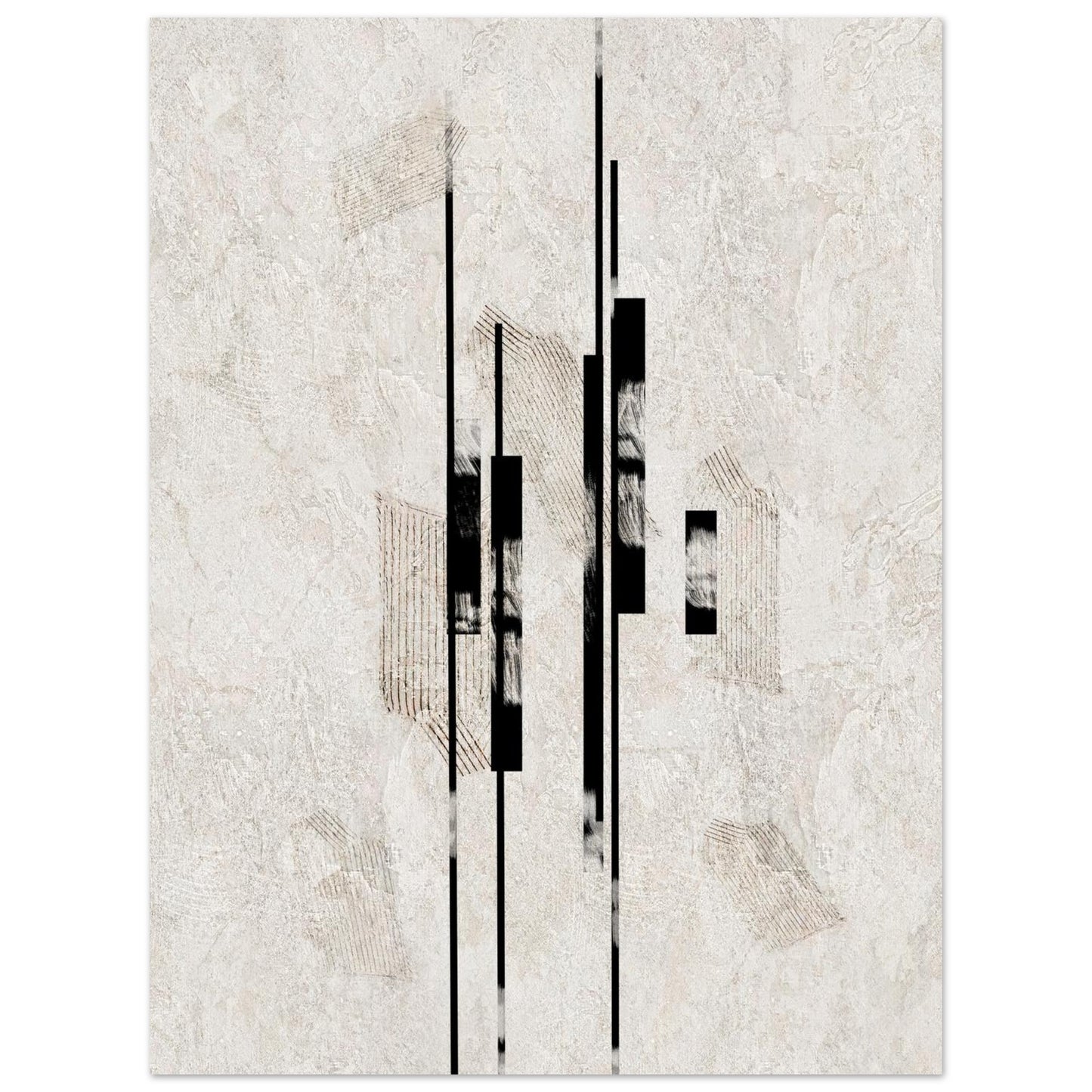 Detail of the Sumi Stone poster showing uneven edges and small graphic fragments