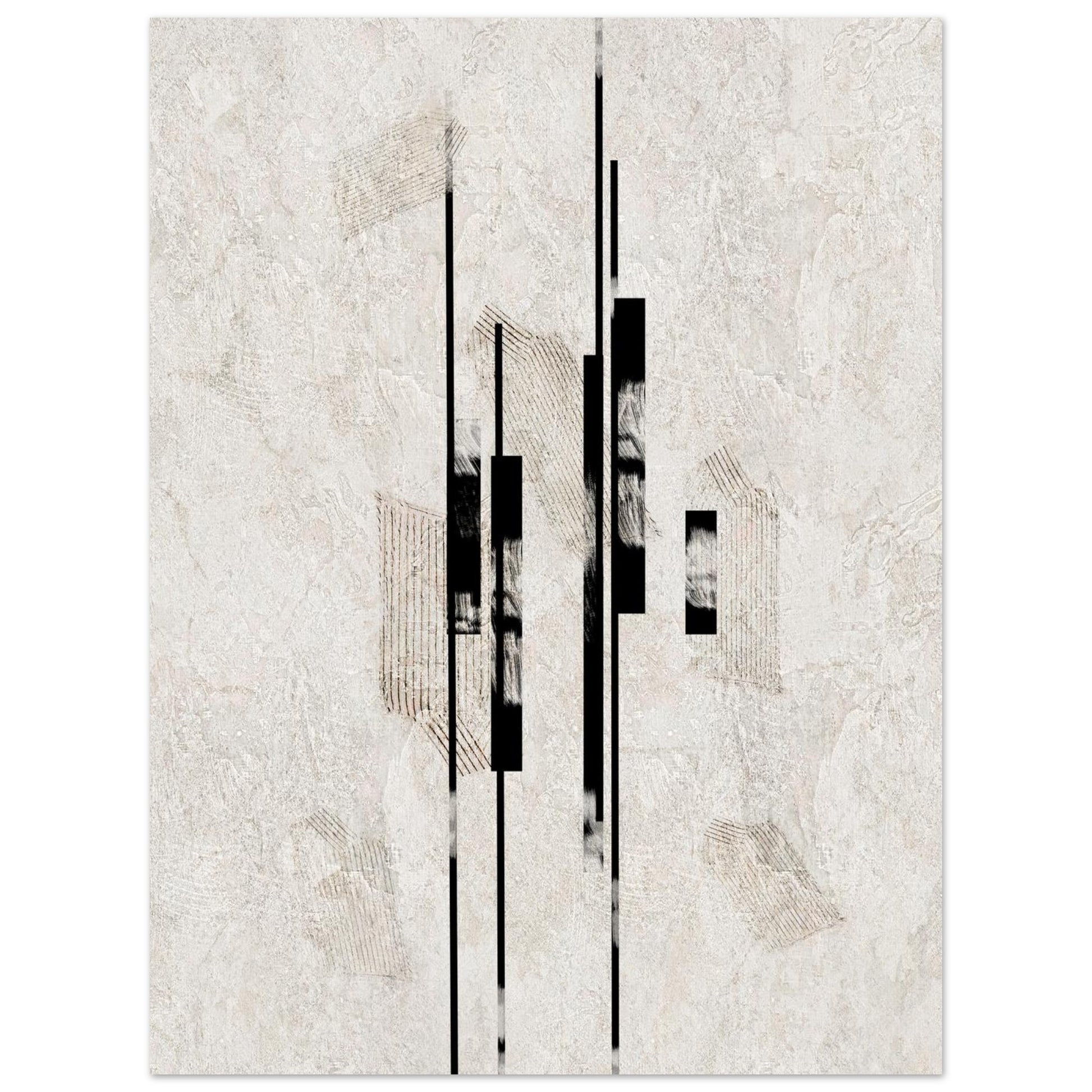 Detail of the Sumi Stone poster showing uneven edges and small graphic fragments
